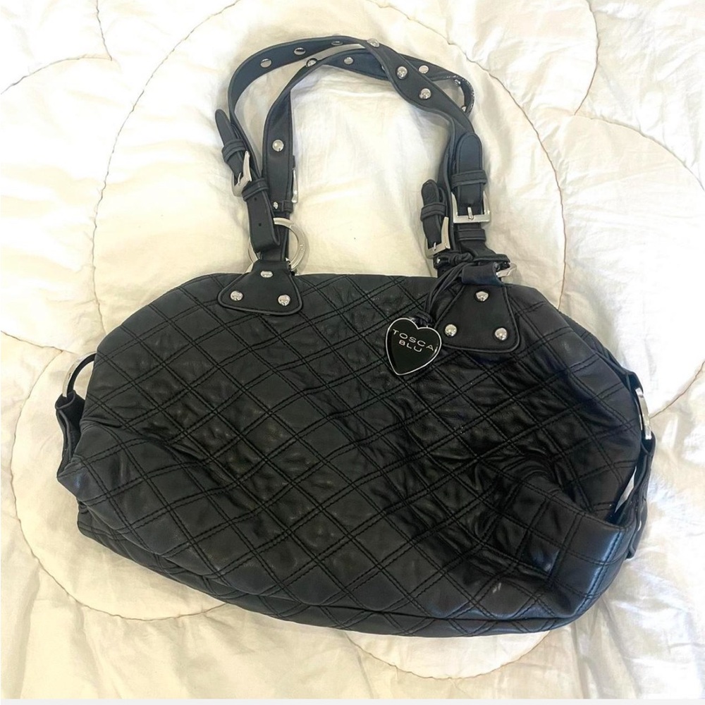 Tosca Blu Black Quilted Shoulder Bag